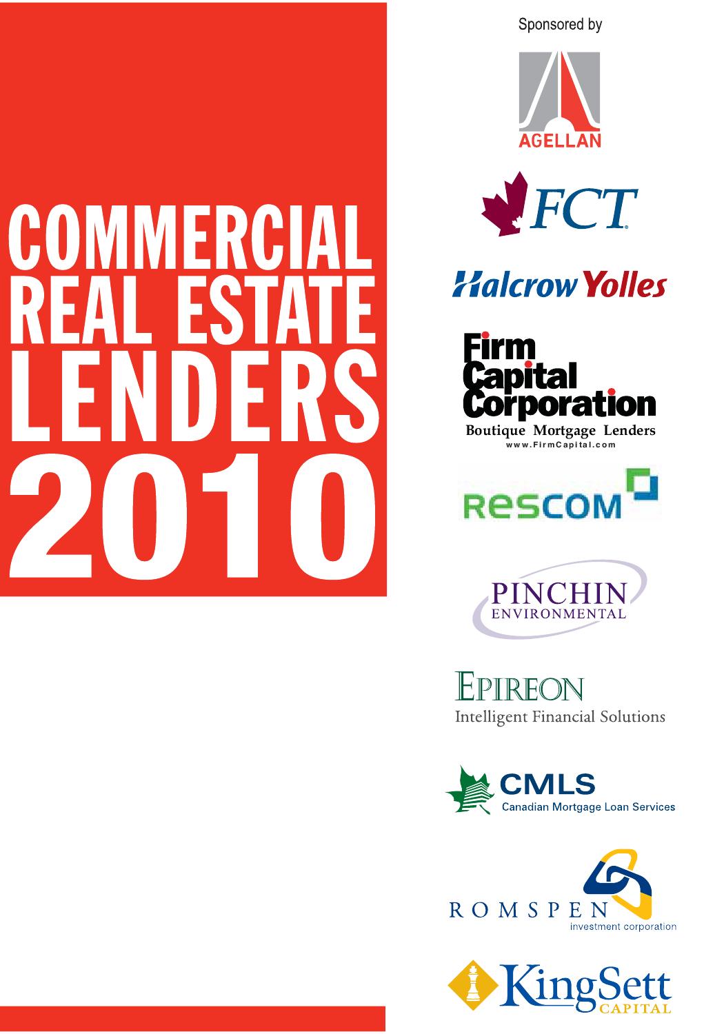 Commercial Real Estate Lenders Directory 2010 by Real Estate Executives