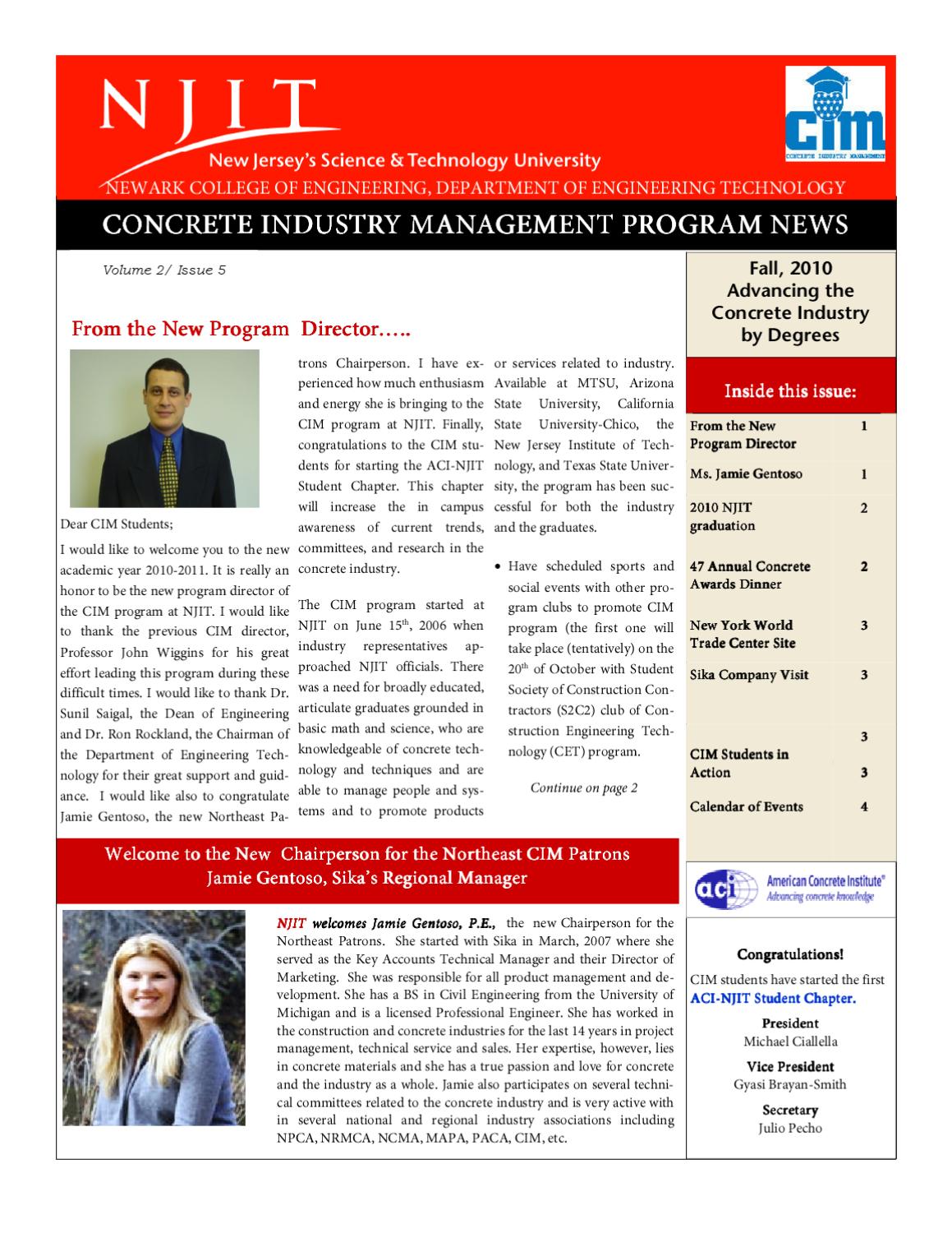 Concrete Industry Management Program News by NJIT Issuu