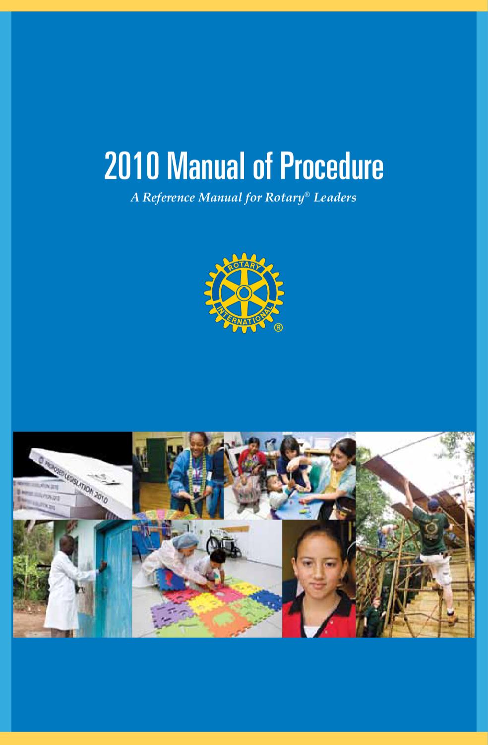 Manual de Procedimento 2010 Rotary International (em inglês) by