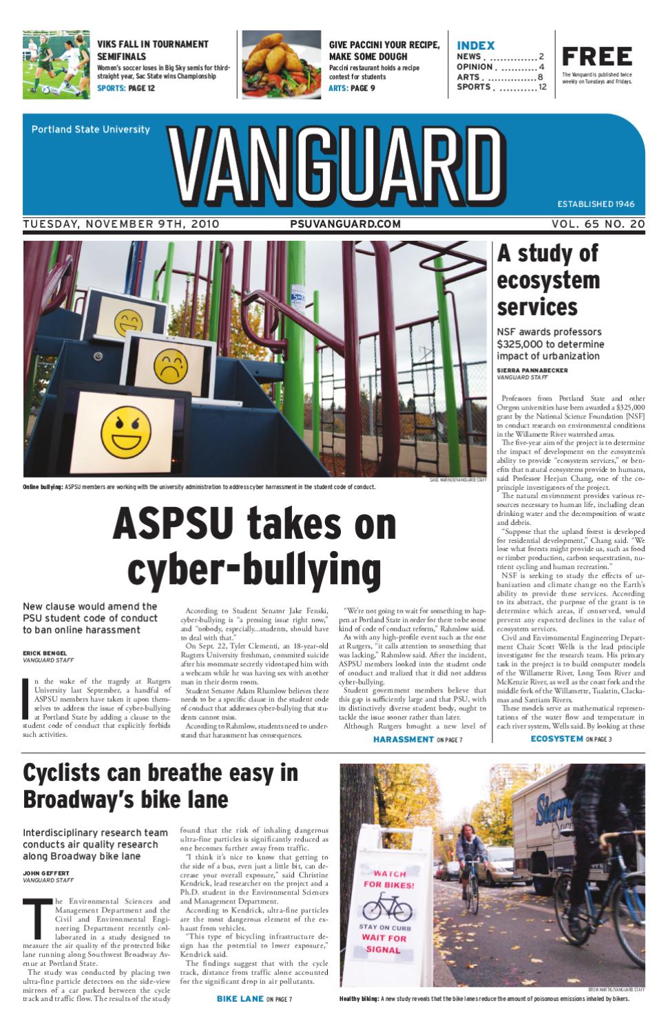 Vanguard November 9, 2010 by Portland State Vanguard Issuu