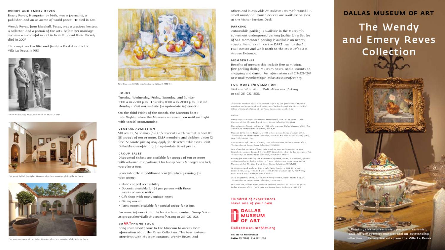 Met Parking Services >> Reves Brochure by Dallas Museum of Art - Issuu Met Parking Services >> Reves Brochure by Dallas Museum of Art - Issuu