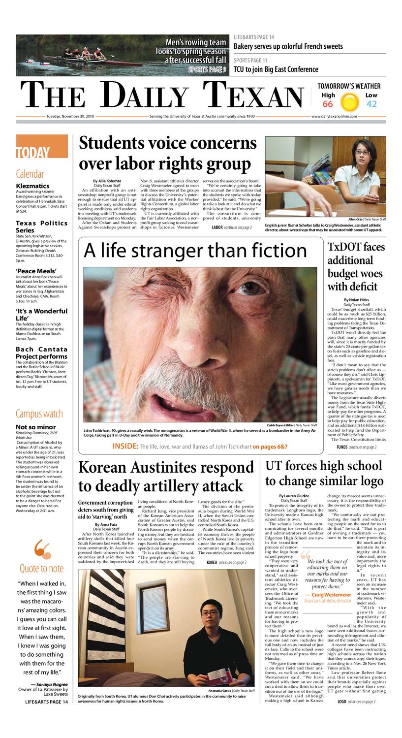 The Daily Texan 11 30 10 By The Daily Texan Issuu