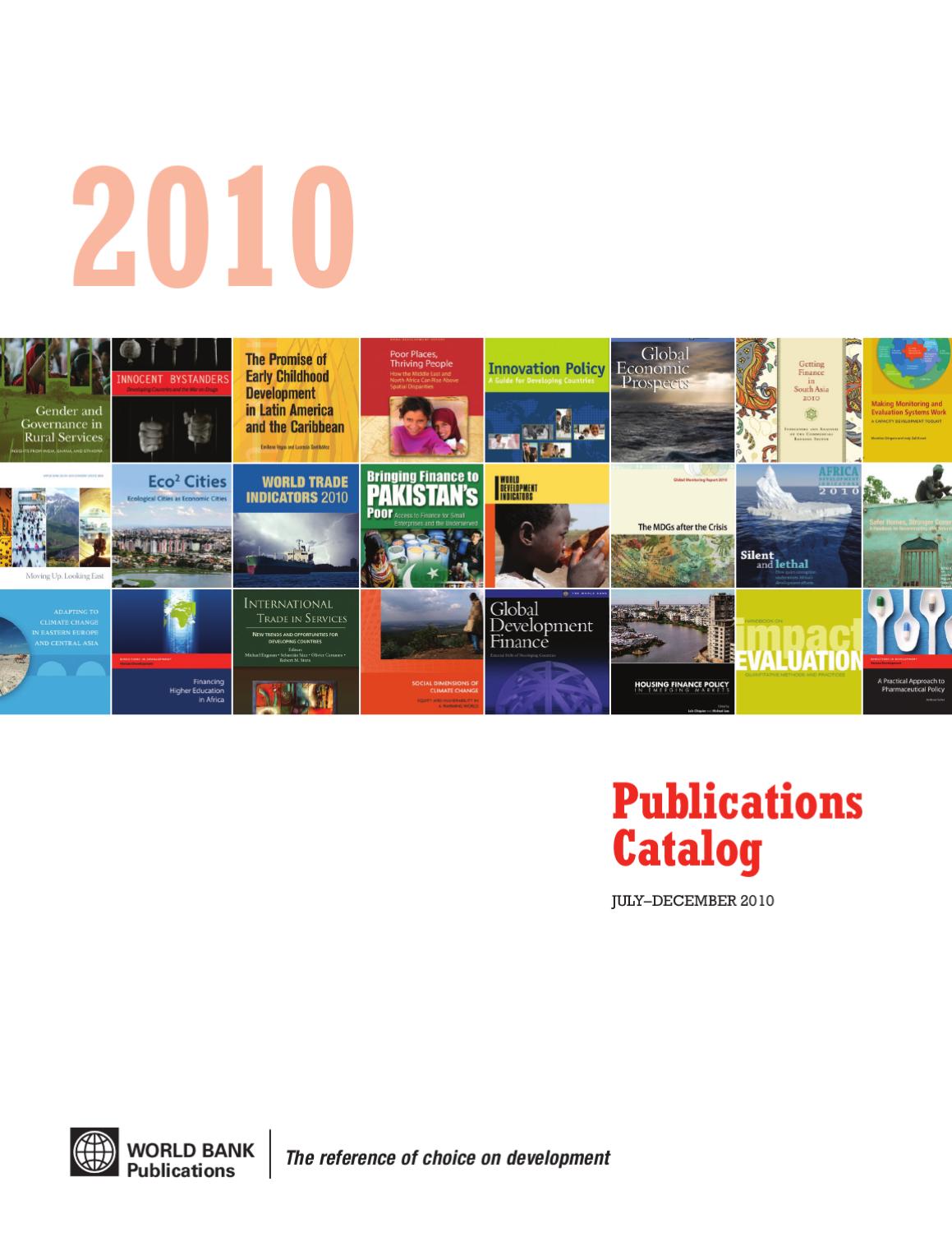 World Bank Publications Catalog July December 2010 by World Bank