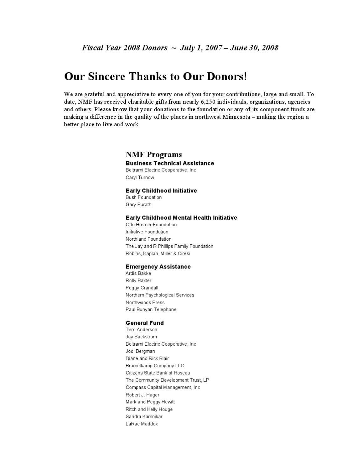 Donor List by Northwest Minnesota Foundation Issuu