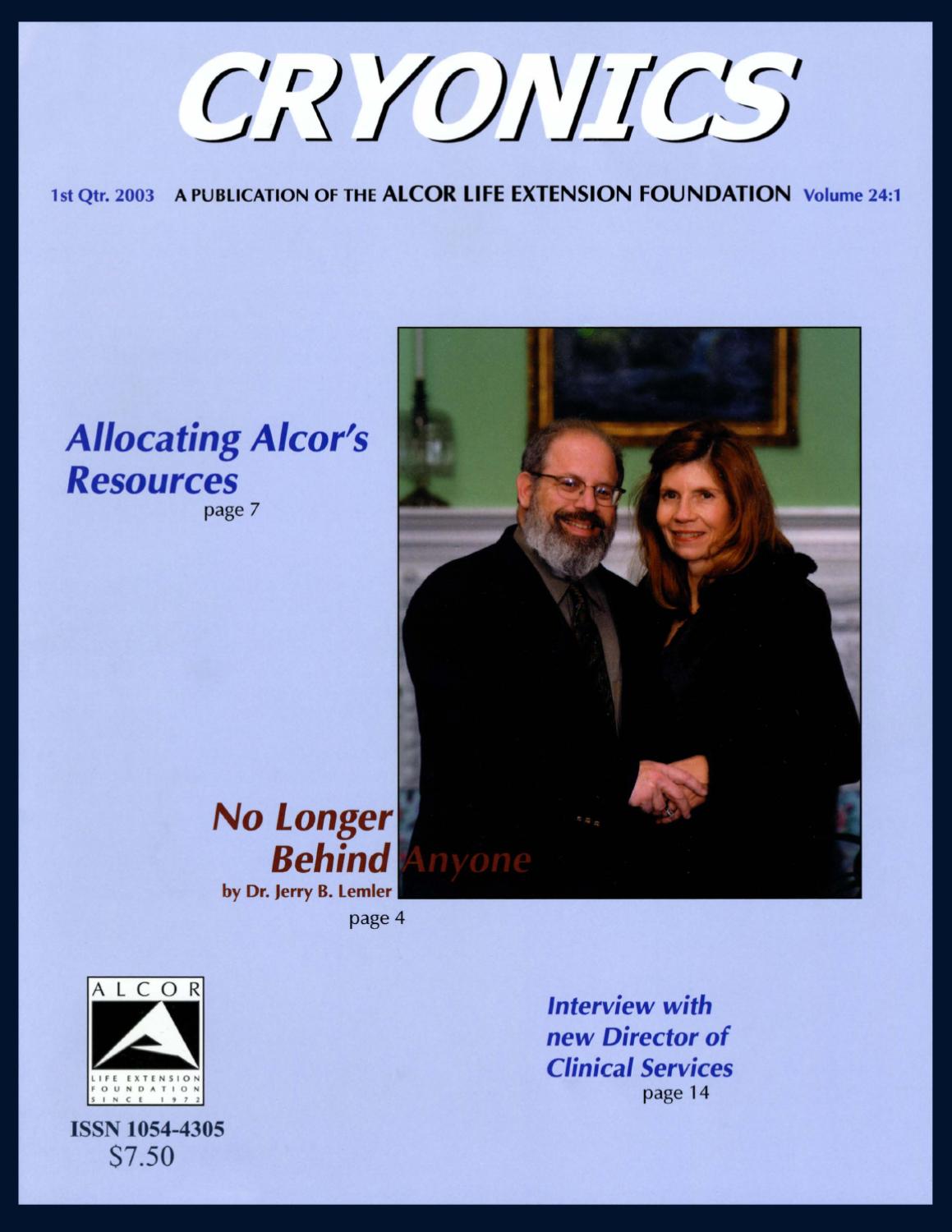 Cryonics Magazine 20031 by Alcor Life Extension Foundation Issuu