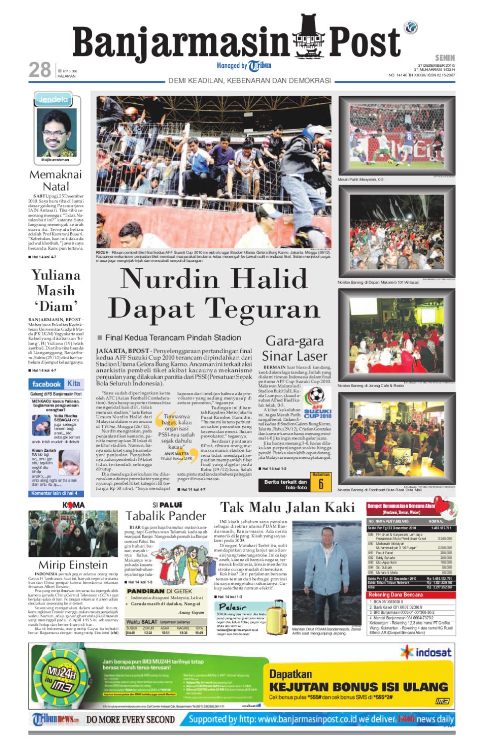 Banjarmasin Post Edisi Senin 27 Desember 2010 by Banjarmasin Post - issuu