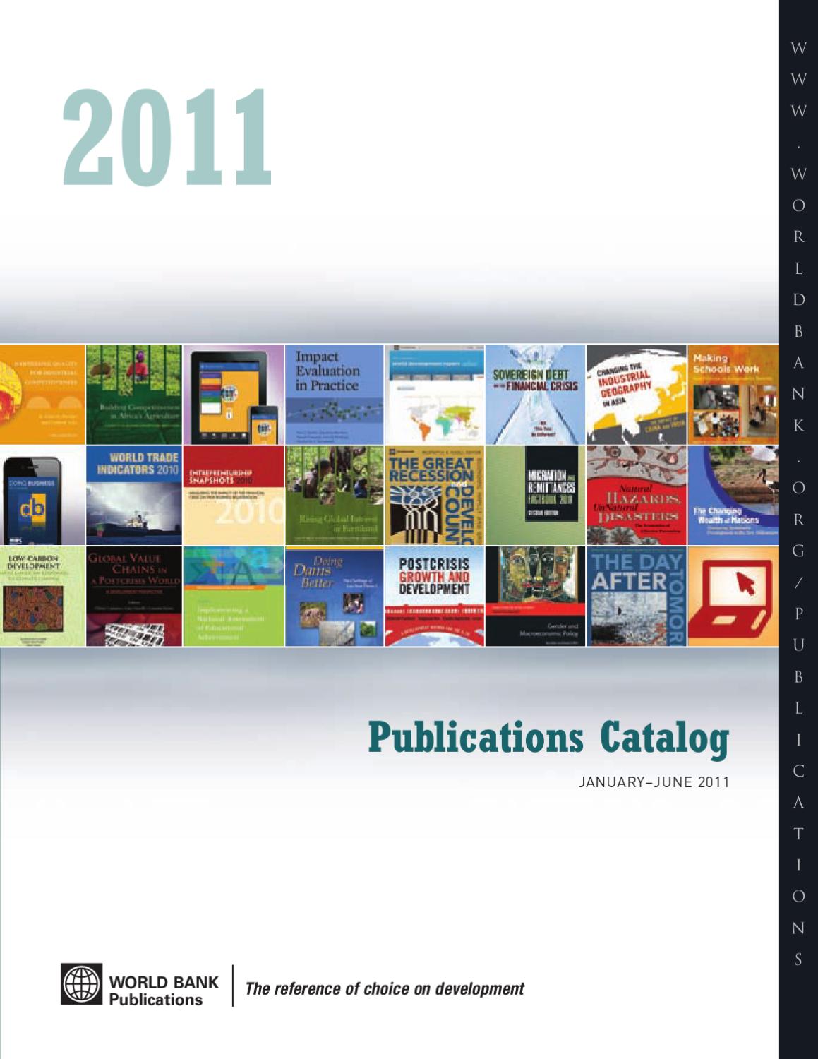 World Bank Publications Catalog Jan June 2011 by World Bank