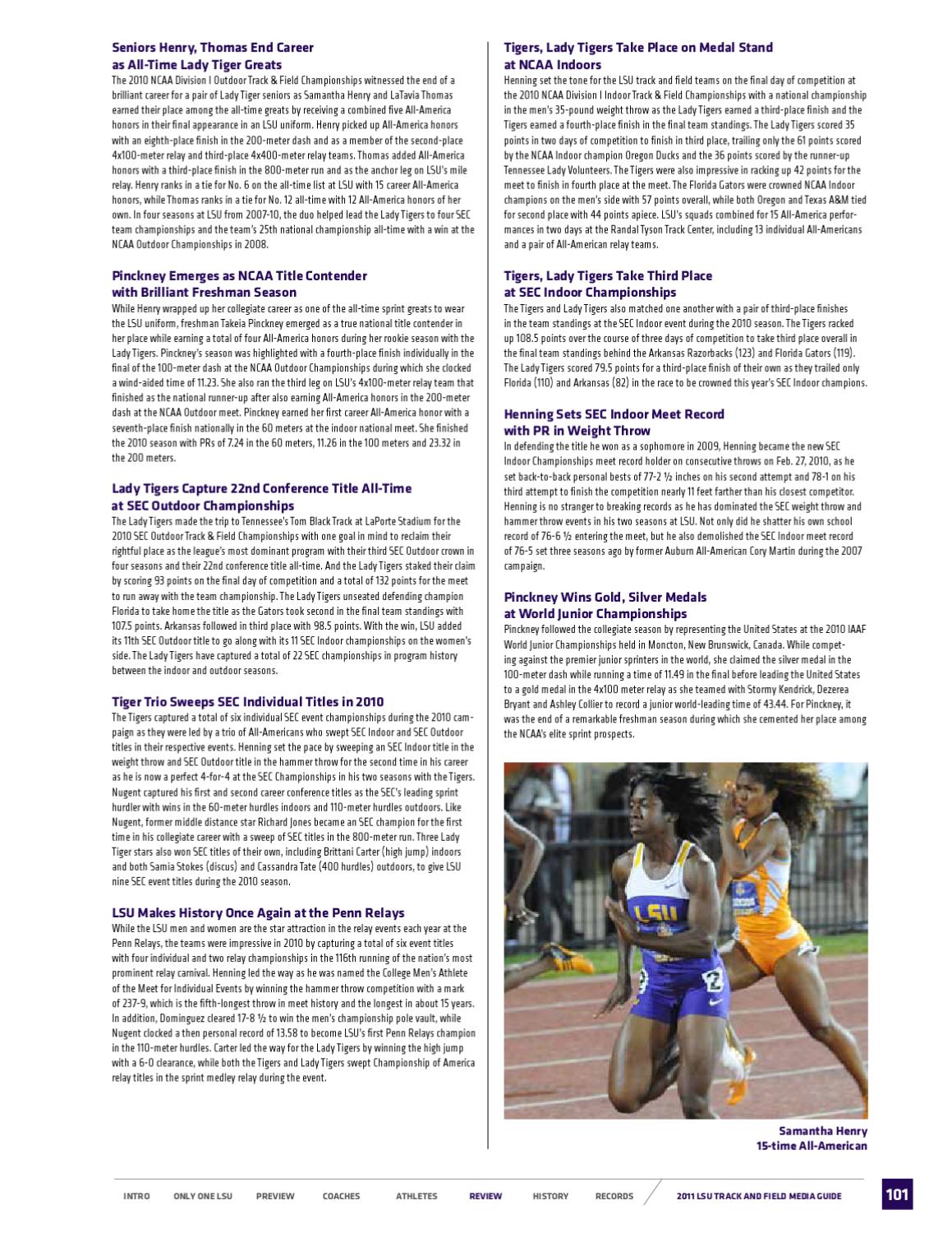 2011 LSU Track and Field Guide by LSU Athletics Issuu