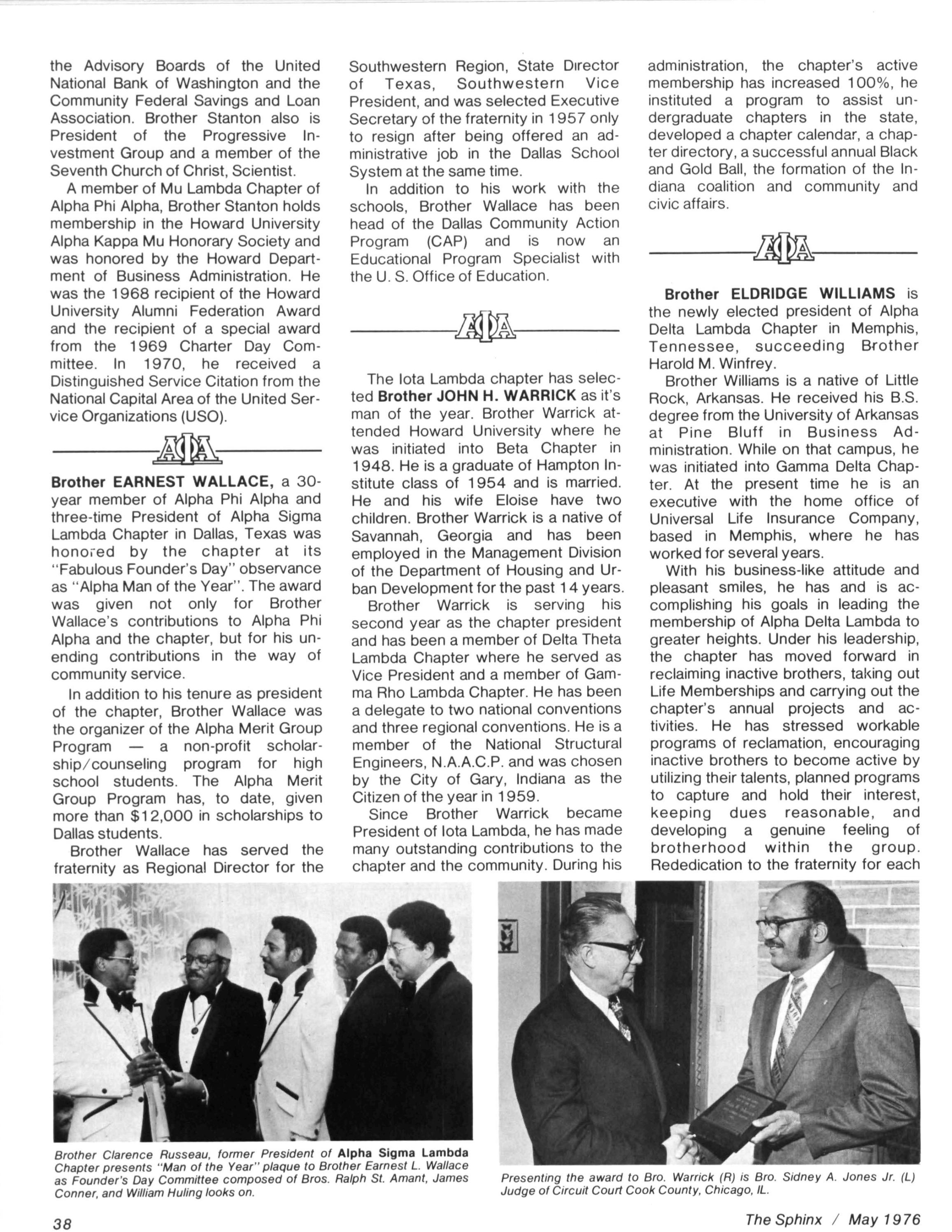 The SPHINX | Winter 1976 | Volume 62 | Number 2 197606202 by Alpha Phi  Alpha Fraternity - Issuu