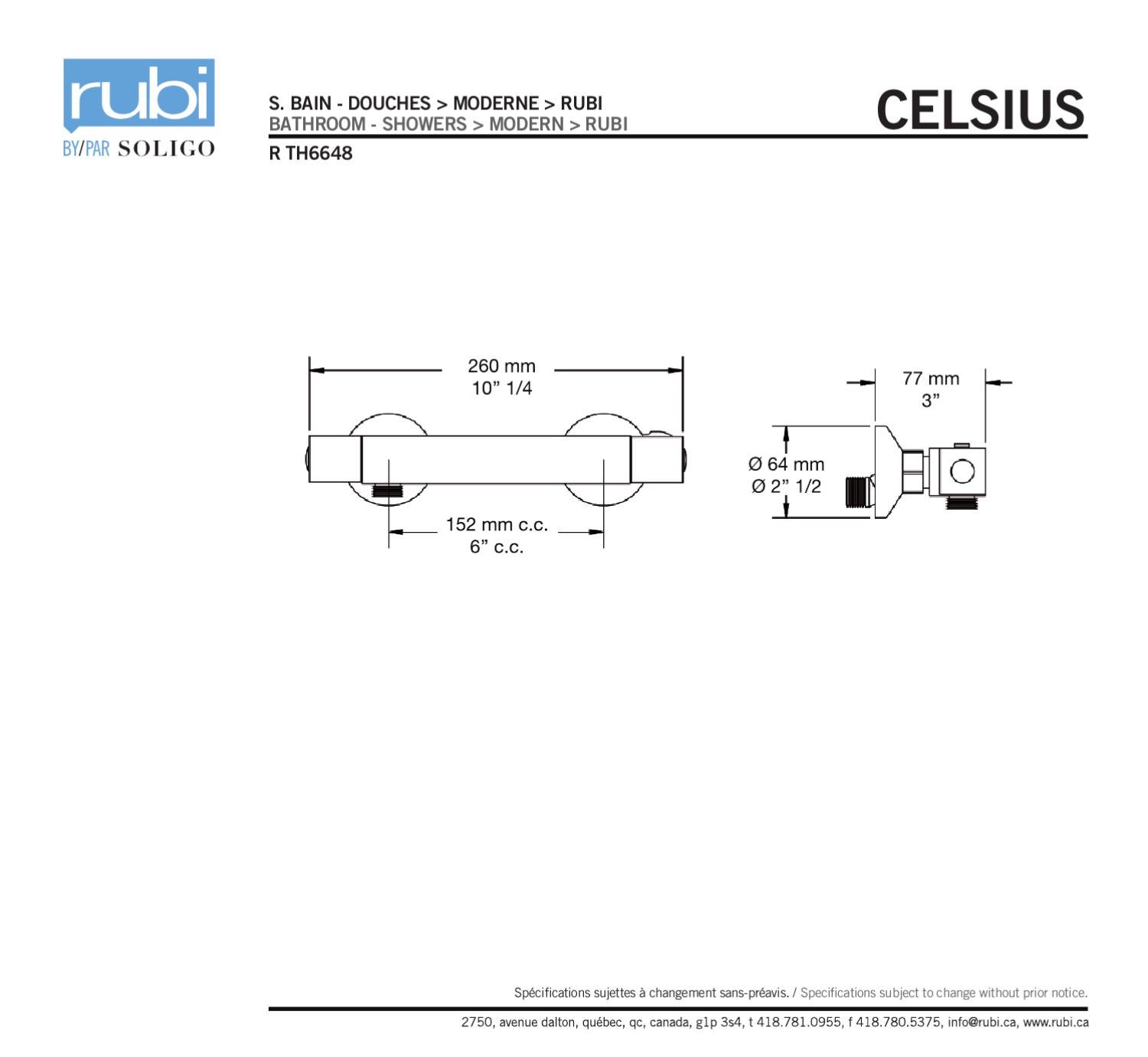 R TH6648 Celsius showers specs by Rubi Issuu