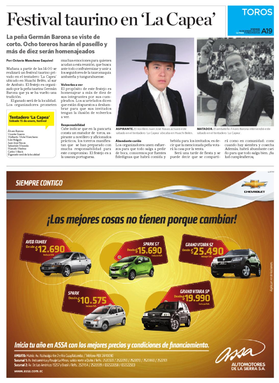 Diario La Hora Tungurahua 14 1 11 By La Hora Ecuador Issuu
