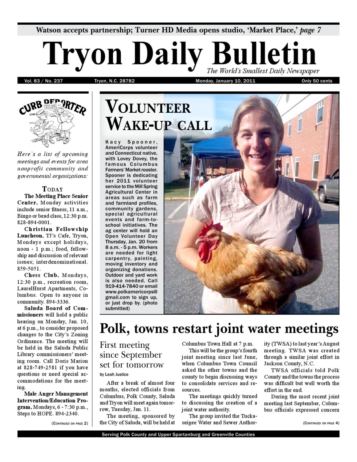 Daily Bulletin 20110110 by Tryon Daily Bulletin - Issuu