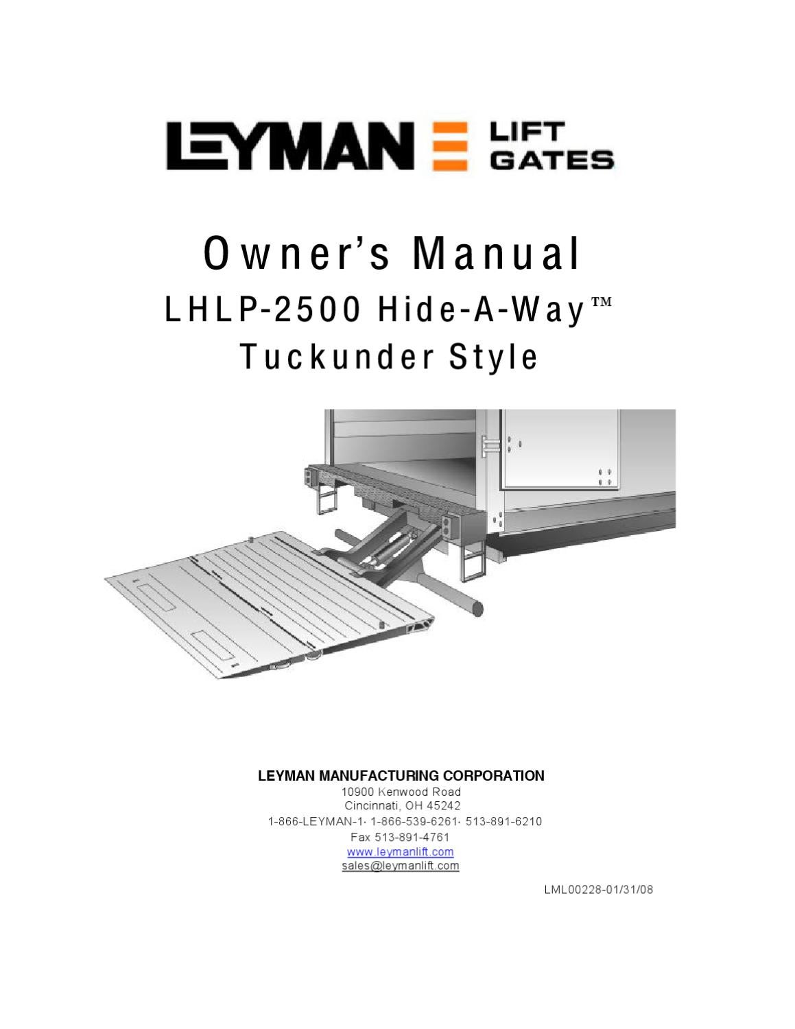 Leyman LHLP 2500 Series Liftgate by THE Liftgate Parts Co. Issuu