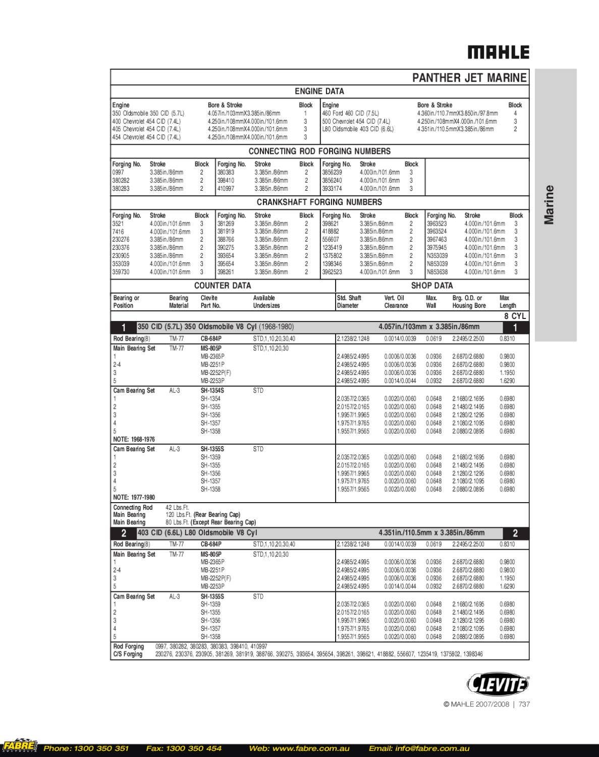 07 08 Clevite Bearings Catalog Part 2 by Fabre Australia Issuu