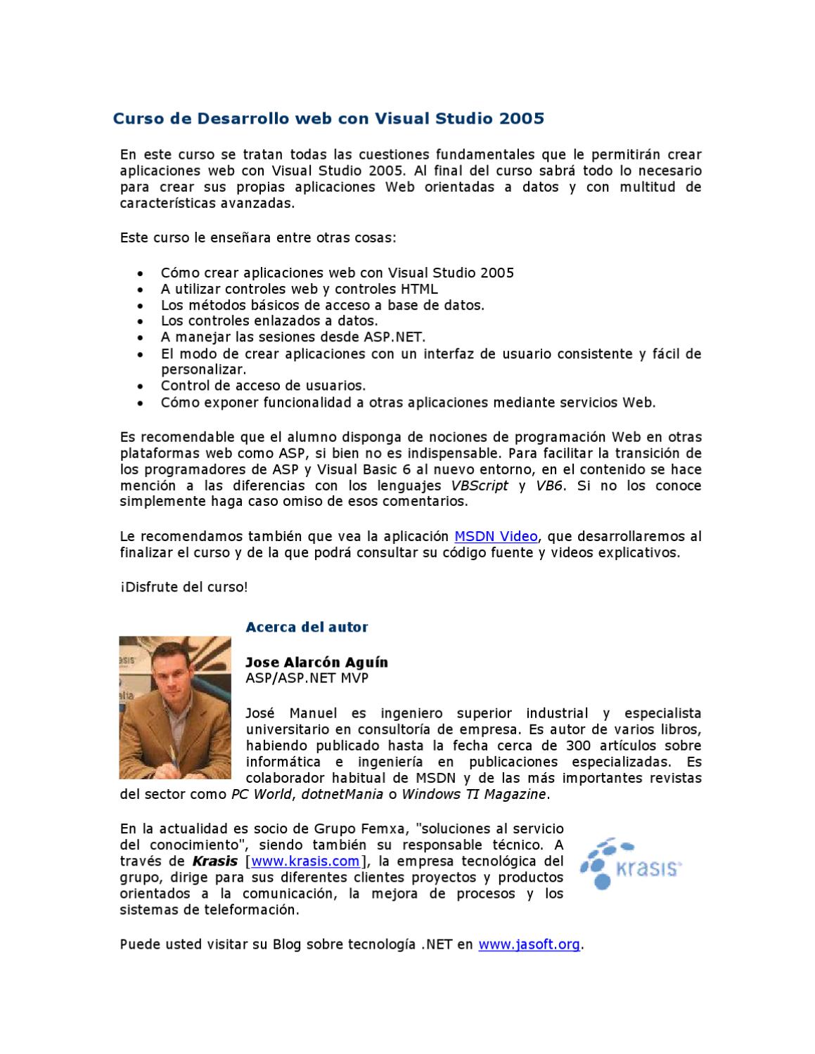 El Interfaz De Visual Basic Se Conoce Como Desarrollo web con visual Estudio 2005 by famp huelva - Issuu