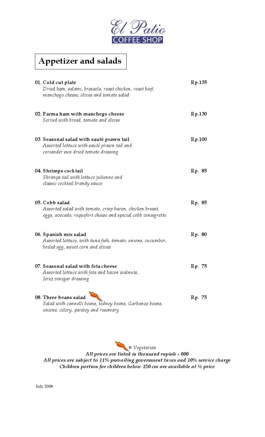 El Patio Menu by Melia Hotels International Issuu