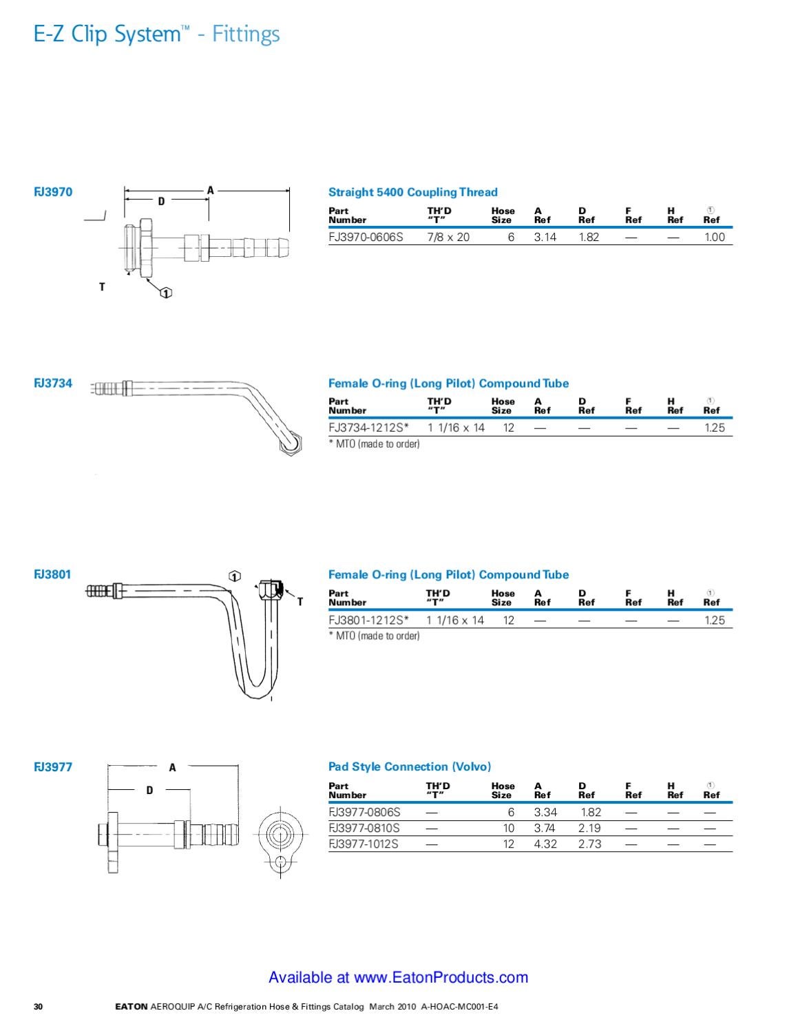 Eaton Aeroquip Weatherhead EZ Clip Air Conditioning Hose and Fittings
