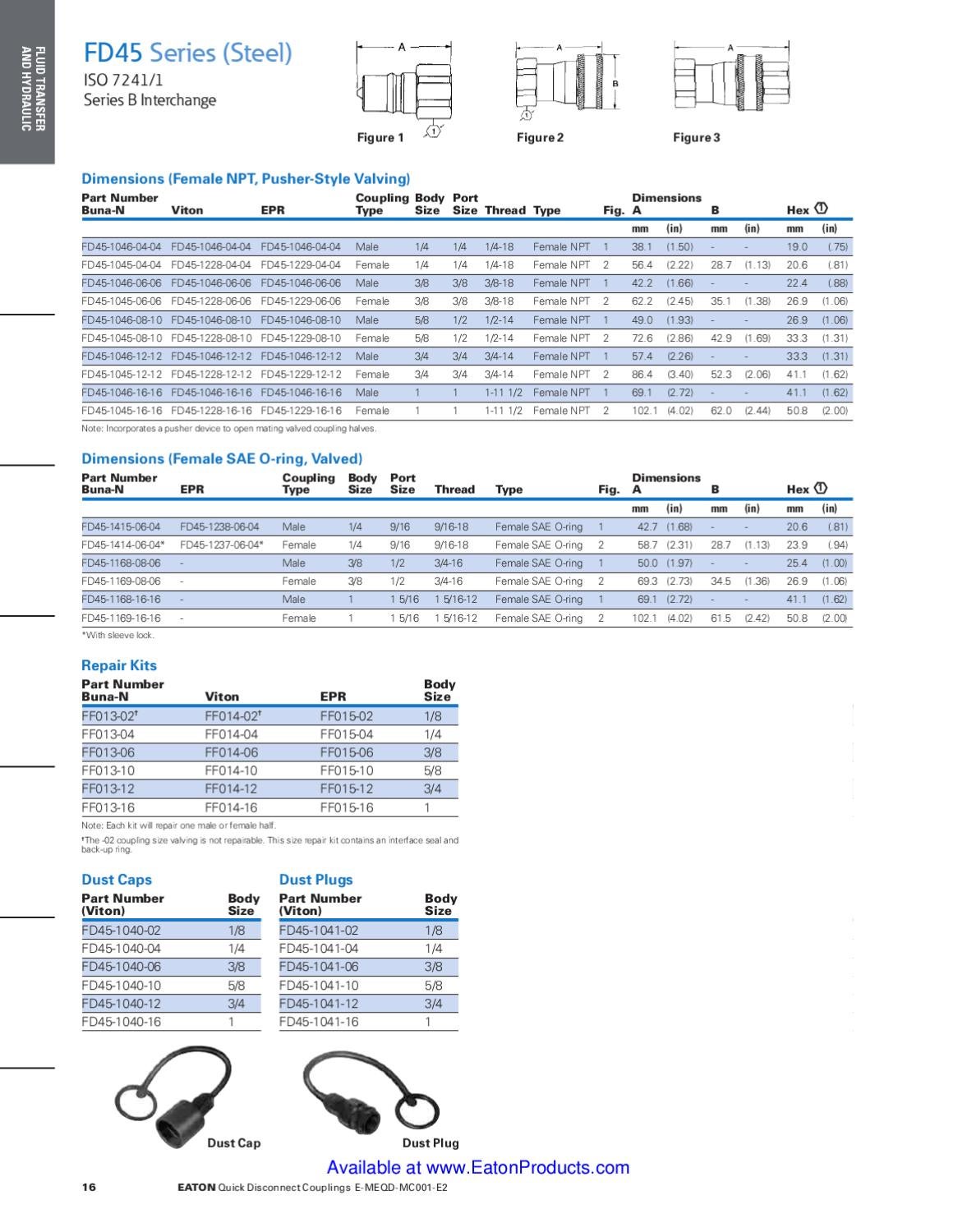 Eaton Aeroquip Quick Connect Disconnect Couple Coupler Catalog by