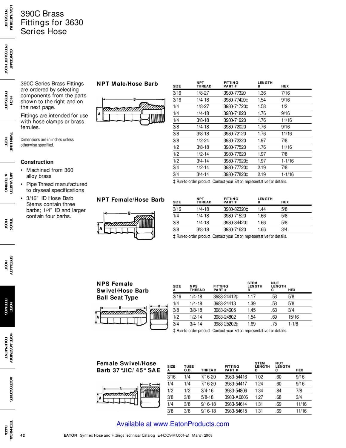 9/16 Hose OD 5/16 Hose ID Eaton Hansen 2C5 Brass Compression Hose Clamp 1/4-18 NPTF Male 5/16 Hose ID 9/16 Hose OD 1/4-18 NPTF Male 9/16 Hose OD 5/16 Hose ID Eaton Hansen 2C5 Brass Compression Hose Clamp 1/4-18 NPTF Male 5/16 Hose ID 9/16 Hose OD 1/4-18 NPTF Male