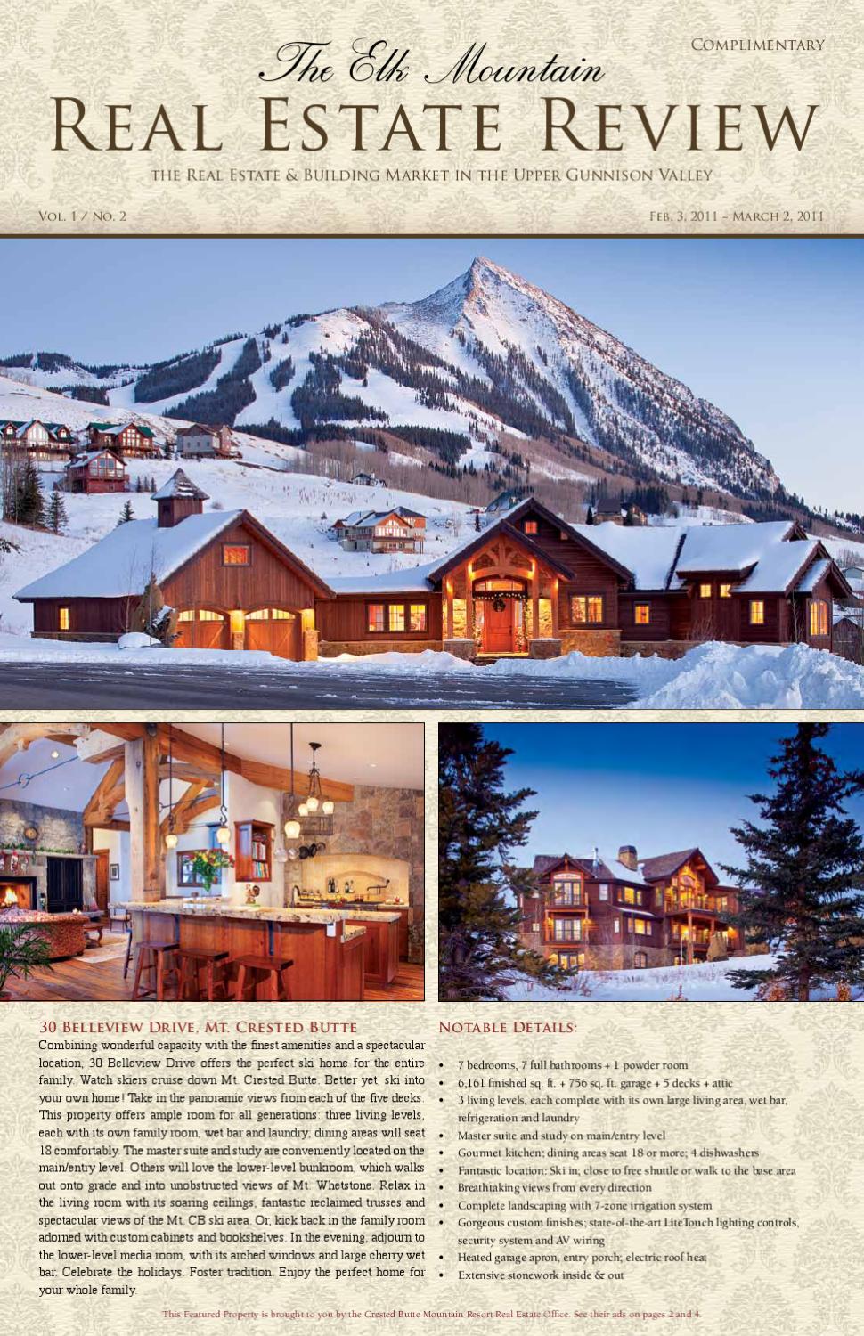 Elk Mountain Real Estate Review 2011 Volume 2 Crested Butte Magazine