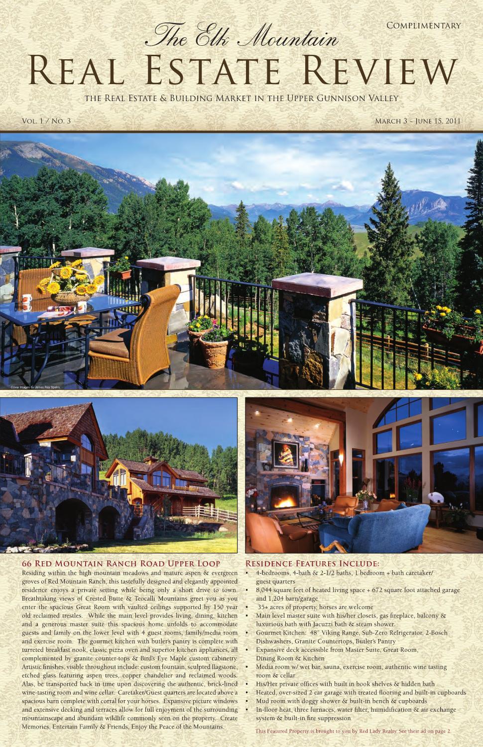 Elk Mountain Real Estate Review 2011 Volume 3 Crested Butte Magazine