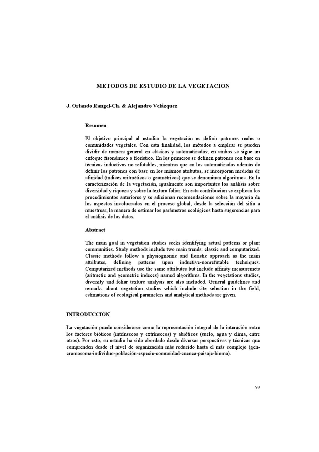 Dbiicap2 Metodos De Estudio De La Vegetacion By Henry Arellano Issuu<script async src=