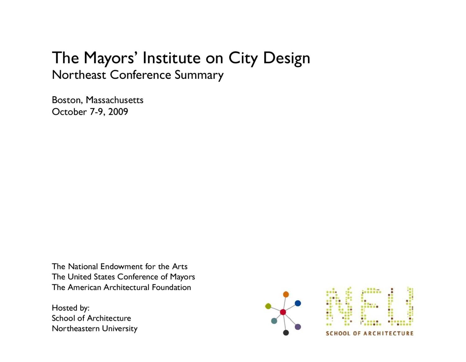The Mayors Institute On City Design Northeast Conference By The Mayors Institute On City Design Northeast Conference By