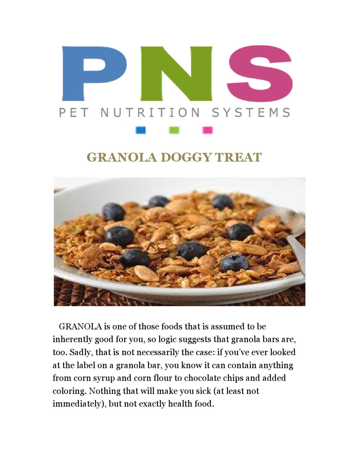 HEALTHY DOG GRANOLA BARS by Pet Nutrition Systems Issuu