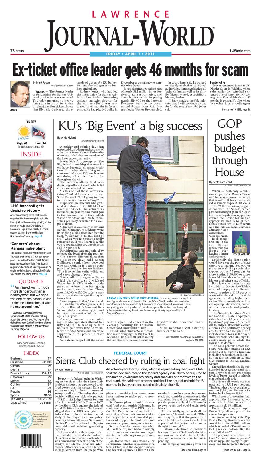 Lawrence Journal World 04 01 11 By Lawrence Journal World Issuu