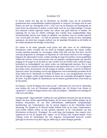 H.P. Blavatsky - 1889- 德文 Grondslagen van het ritueel in Kerk 英文 vrijmetselarij 第 21 页