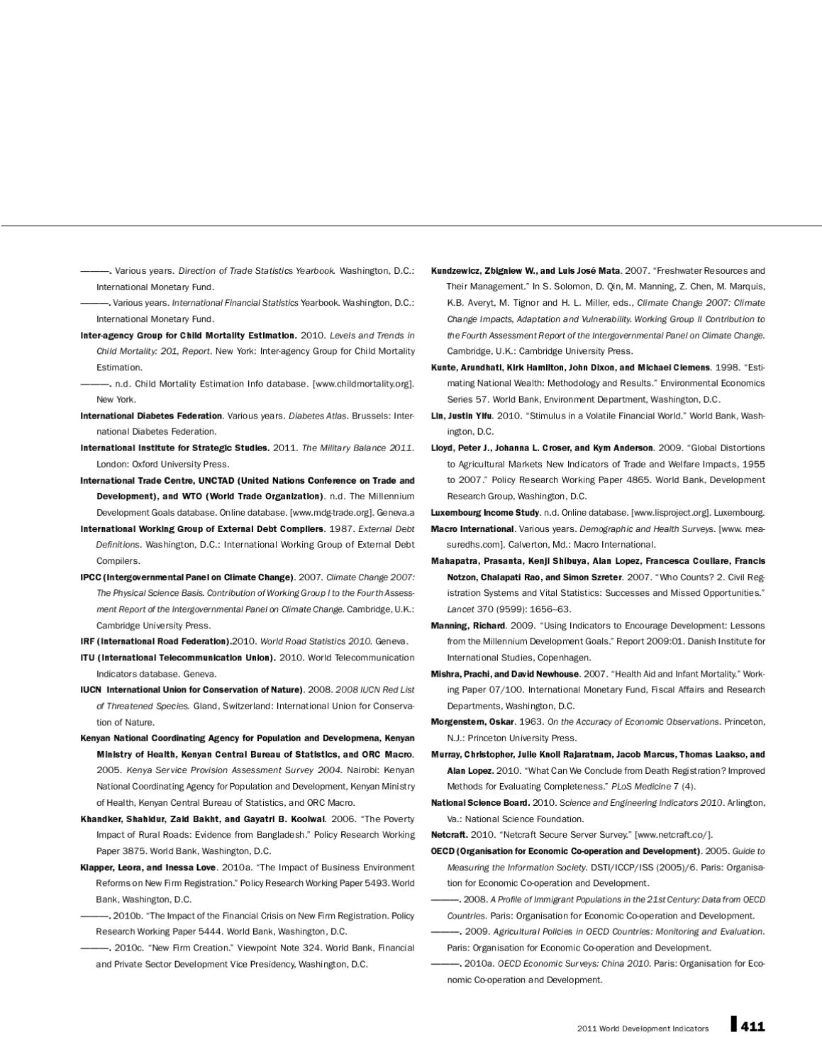 World Development Indicators 2011 Part 2 of 2 by World Bank