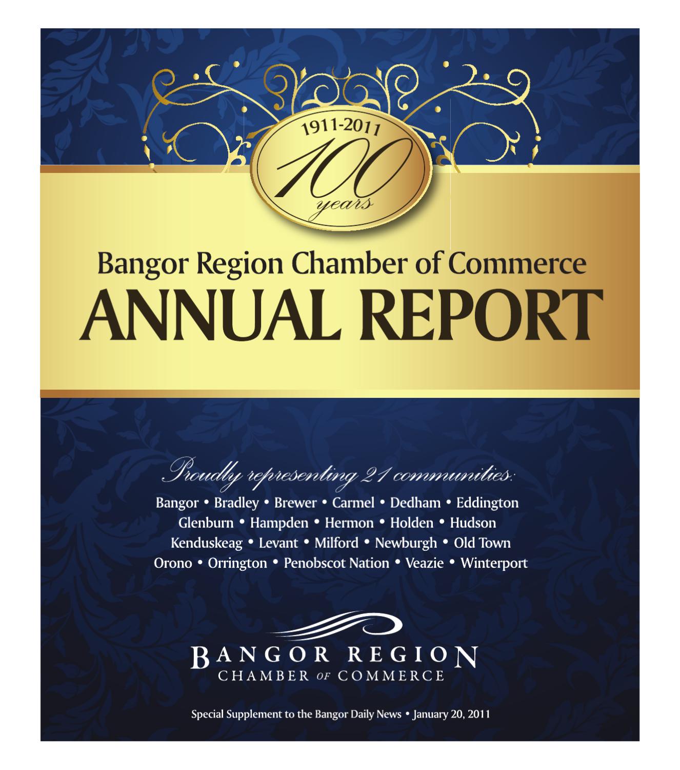 Bangor Region Chamber Of Commerce Annual Report 2011 By Bangor