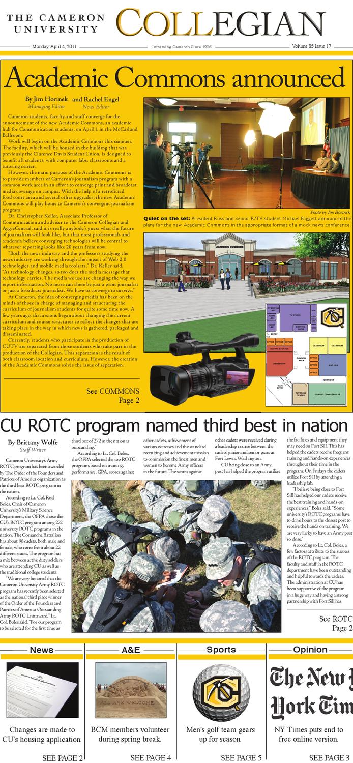 The Cameron University Collegian April 4, 2011 by Cameron University