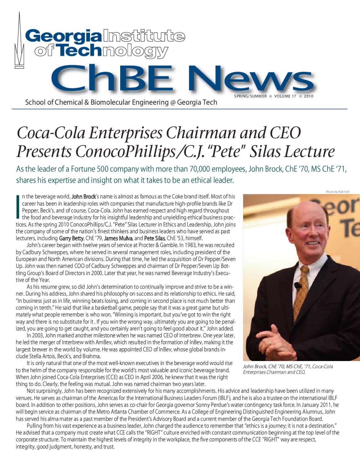 ChBE News—Spring/Summer 2010 by School of Chemical & Biomolecular ...