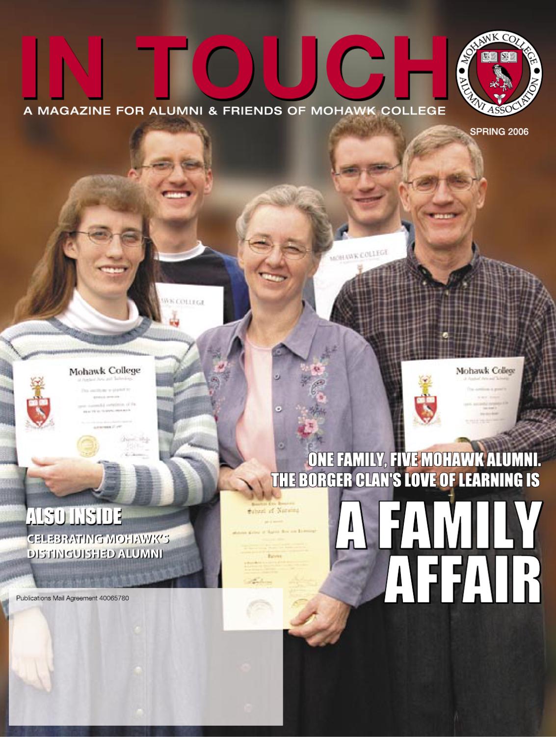 Mohawk College In Touch Alumni Magazine Spring 2006 by Mohawk College