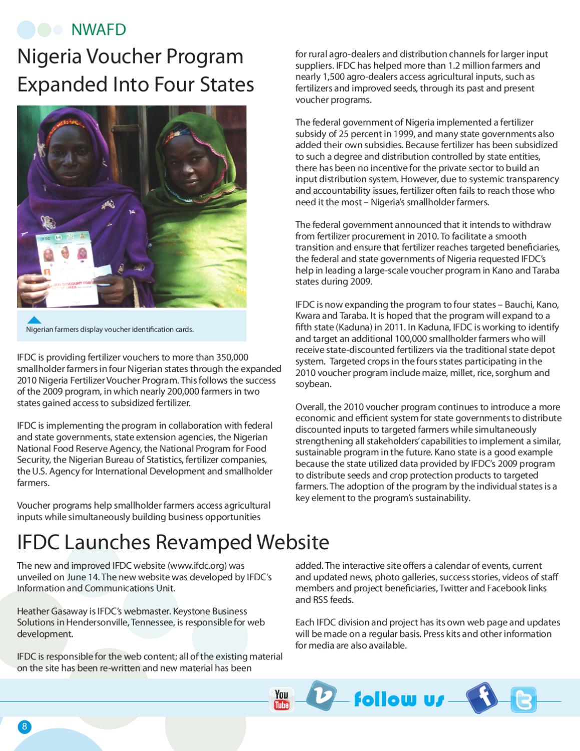 Nigeria Voucher ProgramExpanded Into Four States by IFDC - Issuu