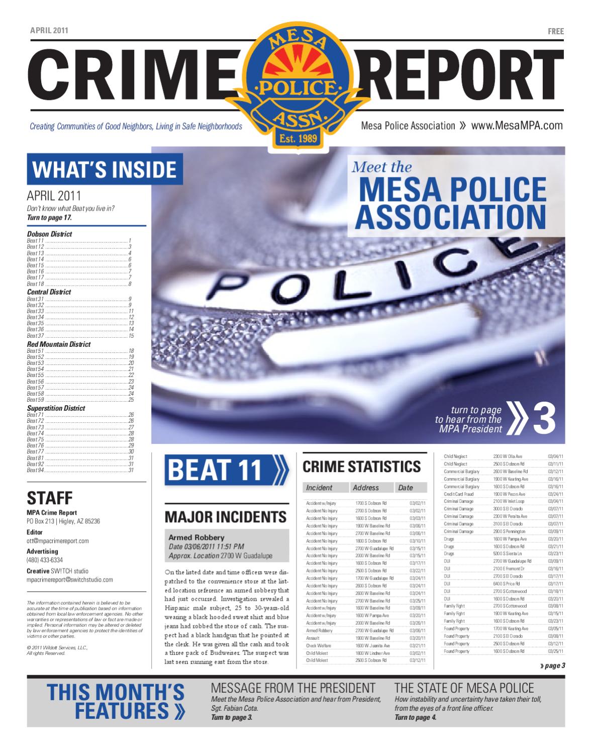 Mpa Crime Report April 11 By Issuu