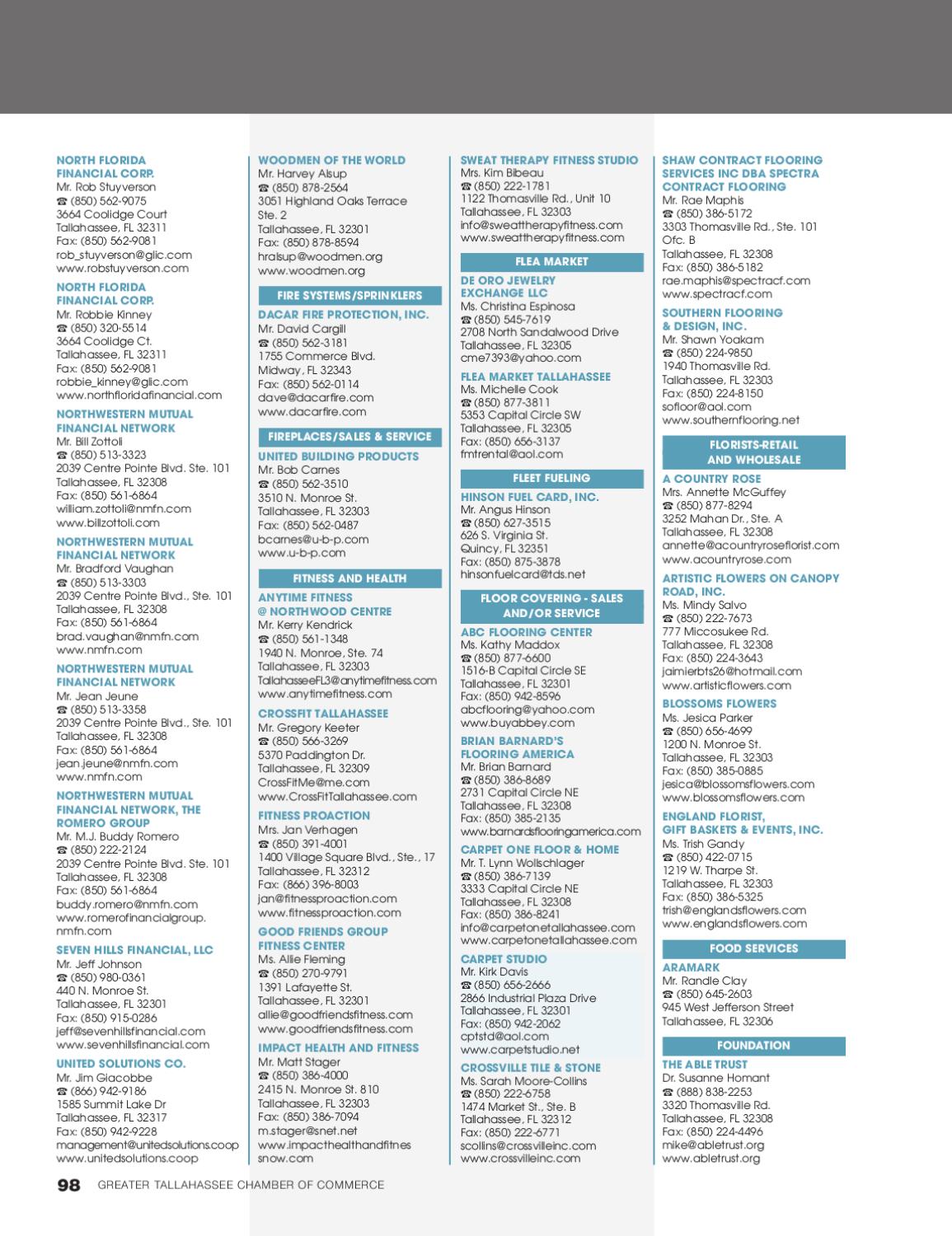 Tallahassee Membership Directory And Business Resource Guide By