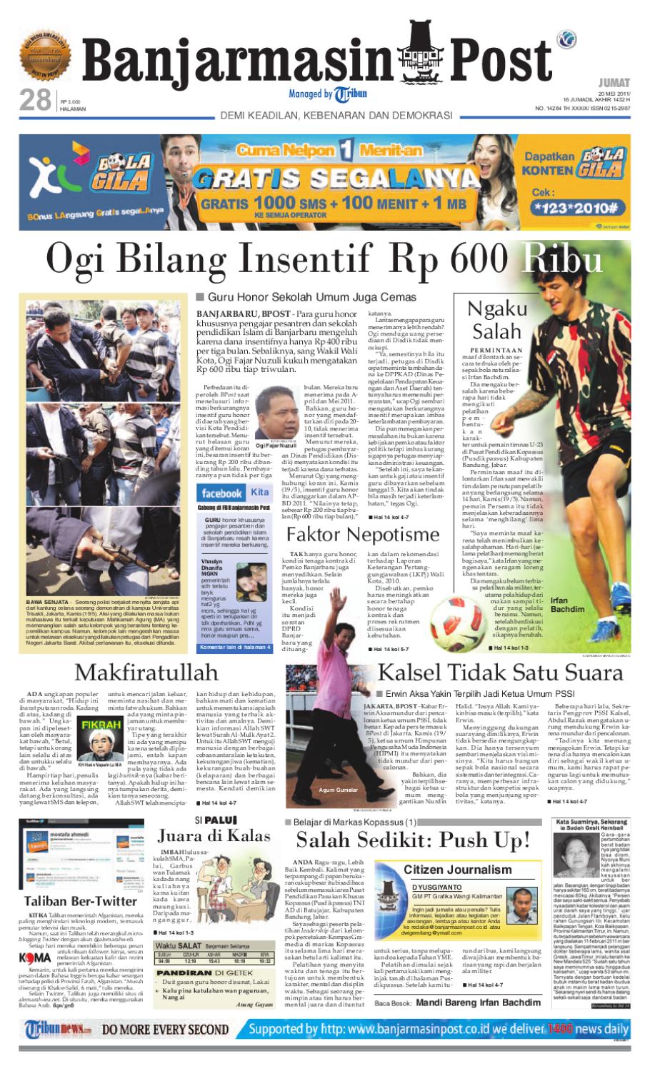 Banjarmasin Post Edisi Jumat 20 Mei 2011 By Banjarmasin Post Issuu Banjarmasin Post Edisi Jumat 20 Mei 2011 By Banjarmasin Post Issuu
