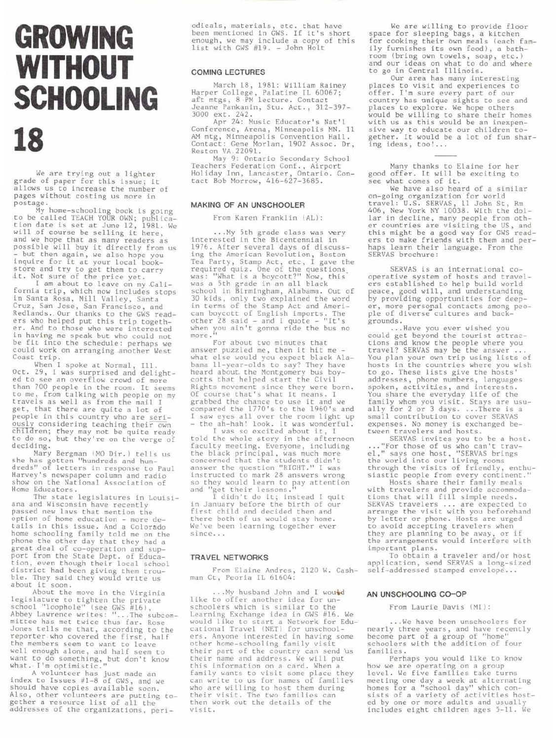 Growing Without Schooling By Patrick Farenga Issuu