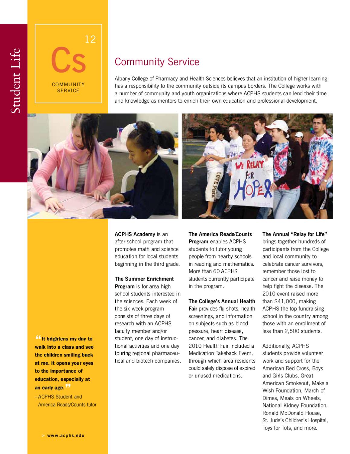 ACPHS Viewbook by Albany College of Pharmacy and Health Sciences - Issuu