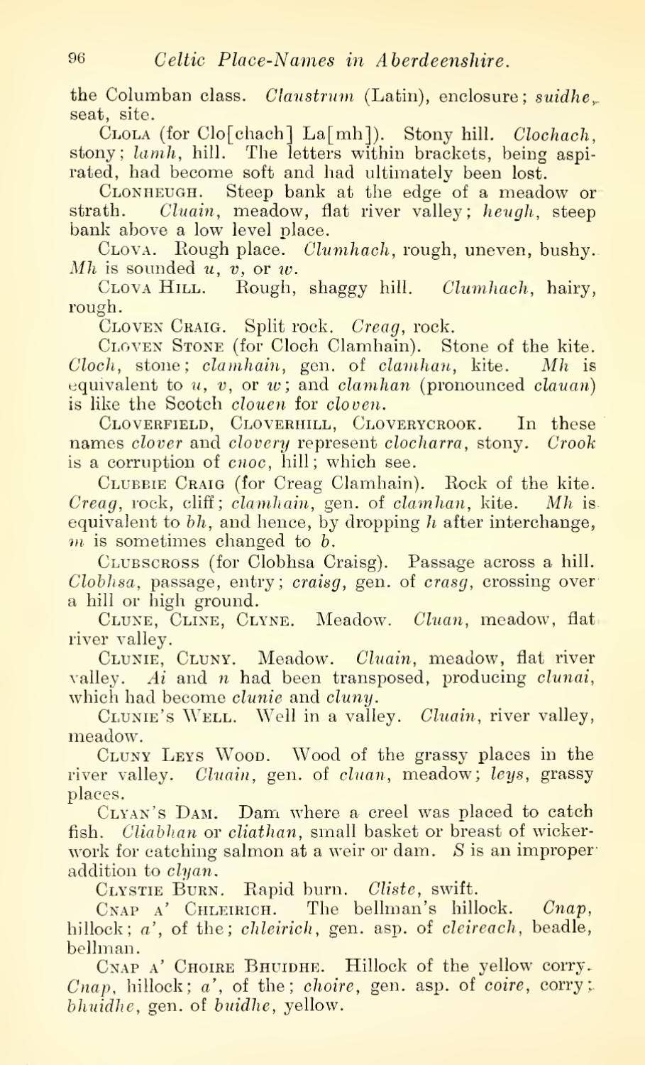 CELT-LING-Font-CELTIC PLACE NAMES IN ABERDEENSHIRE-MILNE by Marcial ...