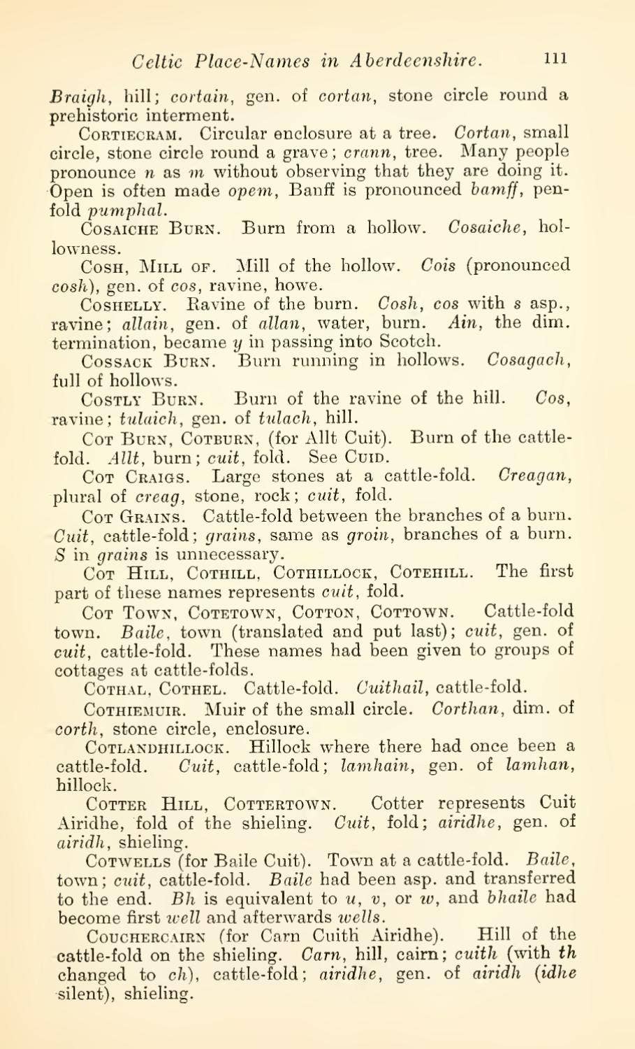 CELT-LING-Font-CELTIC PLACE NAMES IN ABERDEENSHIRE-MILNE by Marcial ...