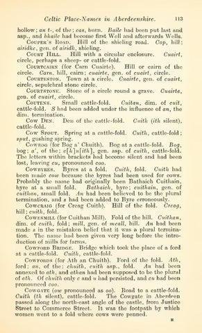 CELT-LING-Font-CELTIC PLACE NAMES IN ABERDEENSHIRE-MILNE by Marcial ...