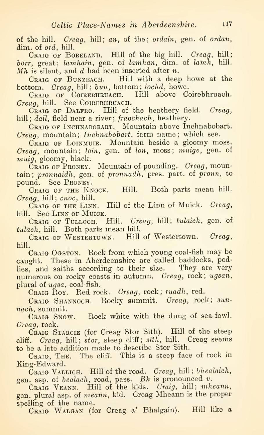 CELT-LING-Font-CELTIC PLACE NAMES IN ABERDEENSHIRE-MILNE by Marcial ...