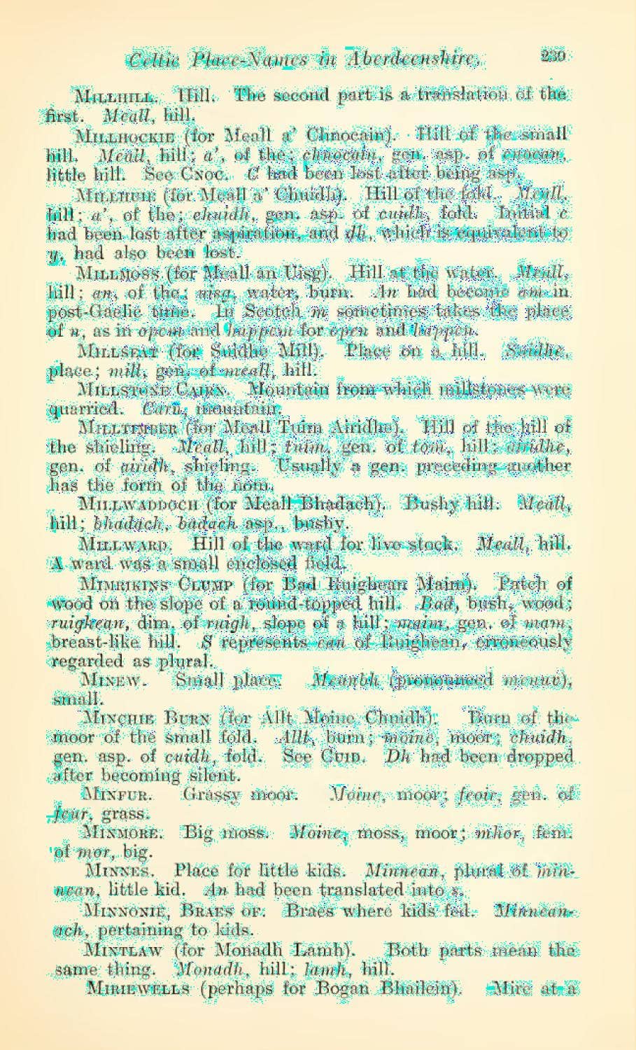 CELT-LING-Font-CELTIC PLACE NAMES IN ABERDEENSHIRE-MILNE by Marcial ...