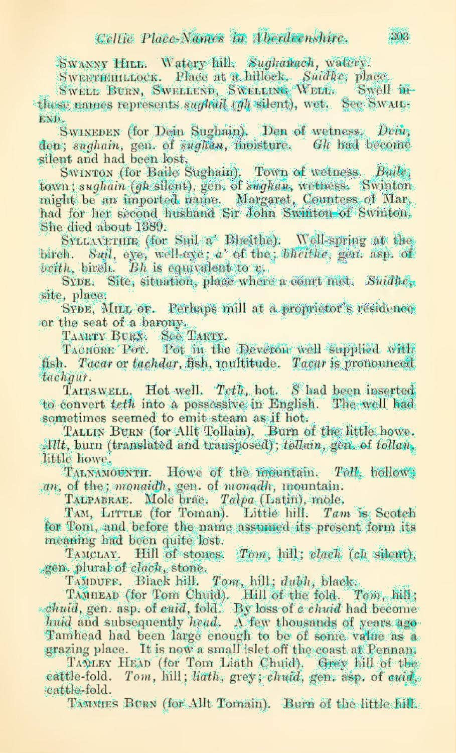 CELT-LING-Font-CELTIC PLACE NAMES IN ABERDEENSHIRE-MILNE by Marcial ...