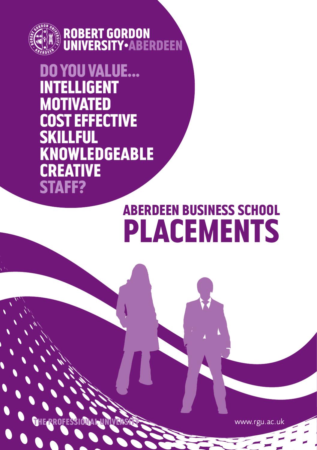 RGU, ABS, Placement brochure by The Robert Gordon University Issuu