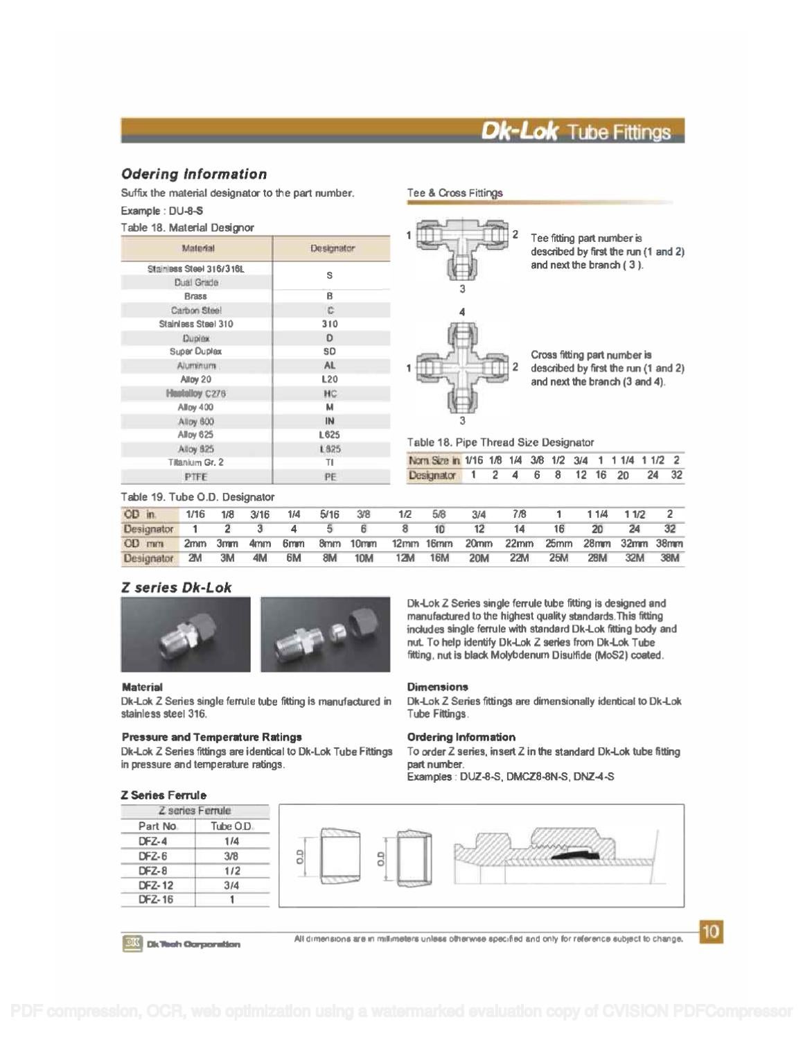 DKLok Tube Fittings Catalog, Complete by RMC Process Controls