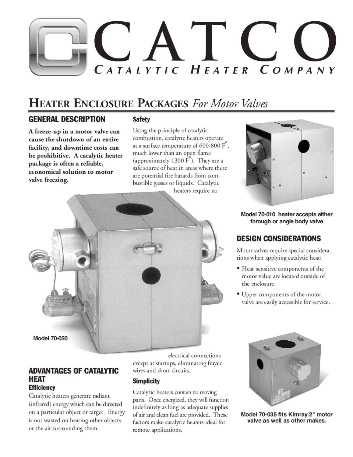 CATCO 70 Series 12 Valves Heater Brochure by RMC Process Controls
